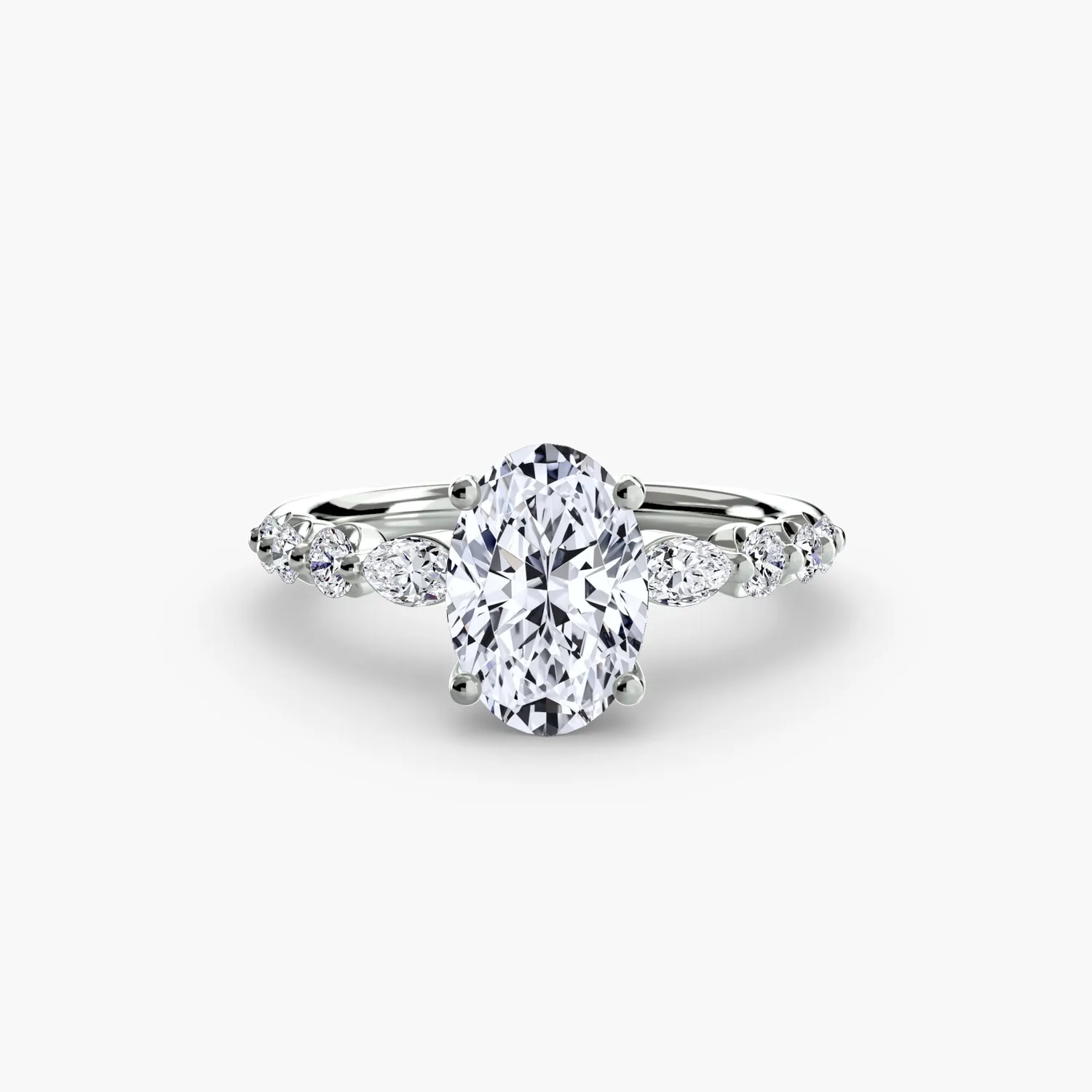 SINICO Tiered Accent Ring anello solitario oro bianco
