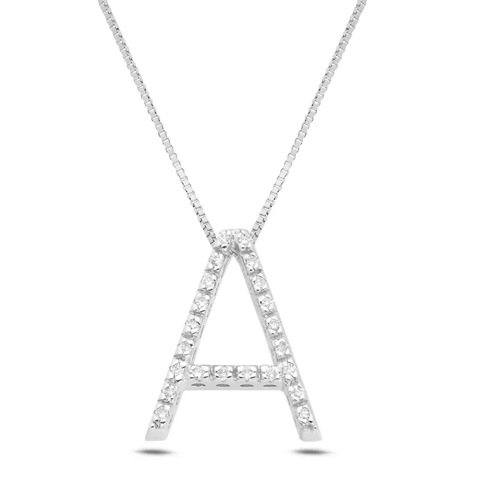 Sinico Letters lettera A grande collana oro 42 cm diamanti