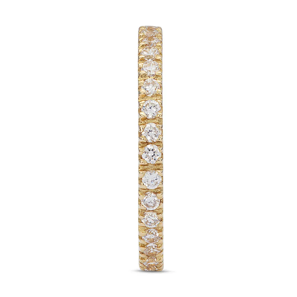 Sinico Eternity Anello Oro Giallo Misura 13 Zirconi Bianchi