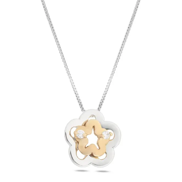 Sinico Coccole Fiore collana oro 42 cm diamanti