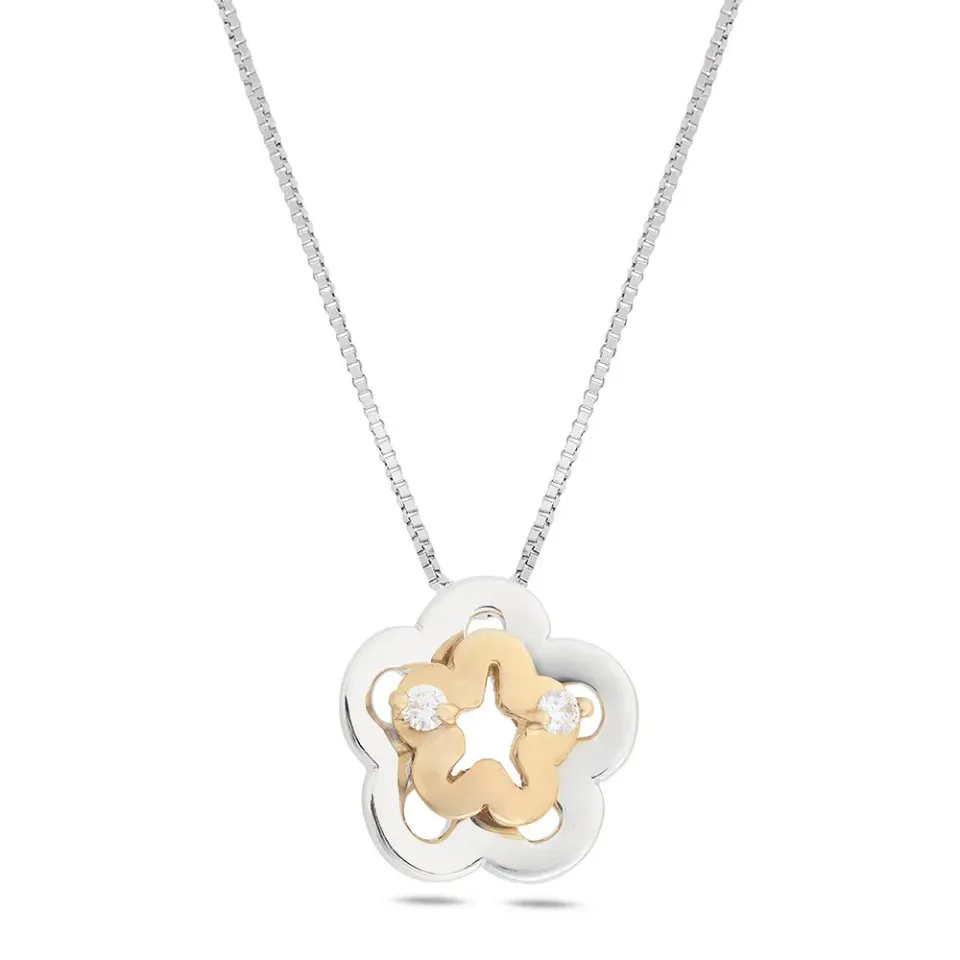 Sinico Coccole Fiore collana oro 42 cm diamanti