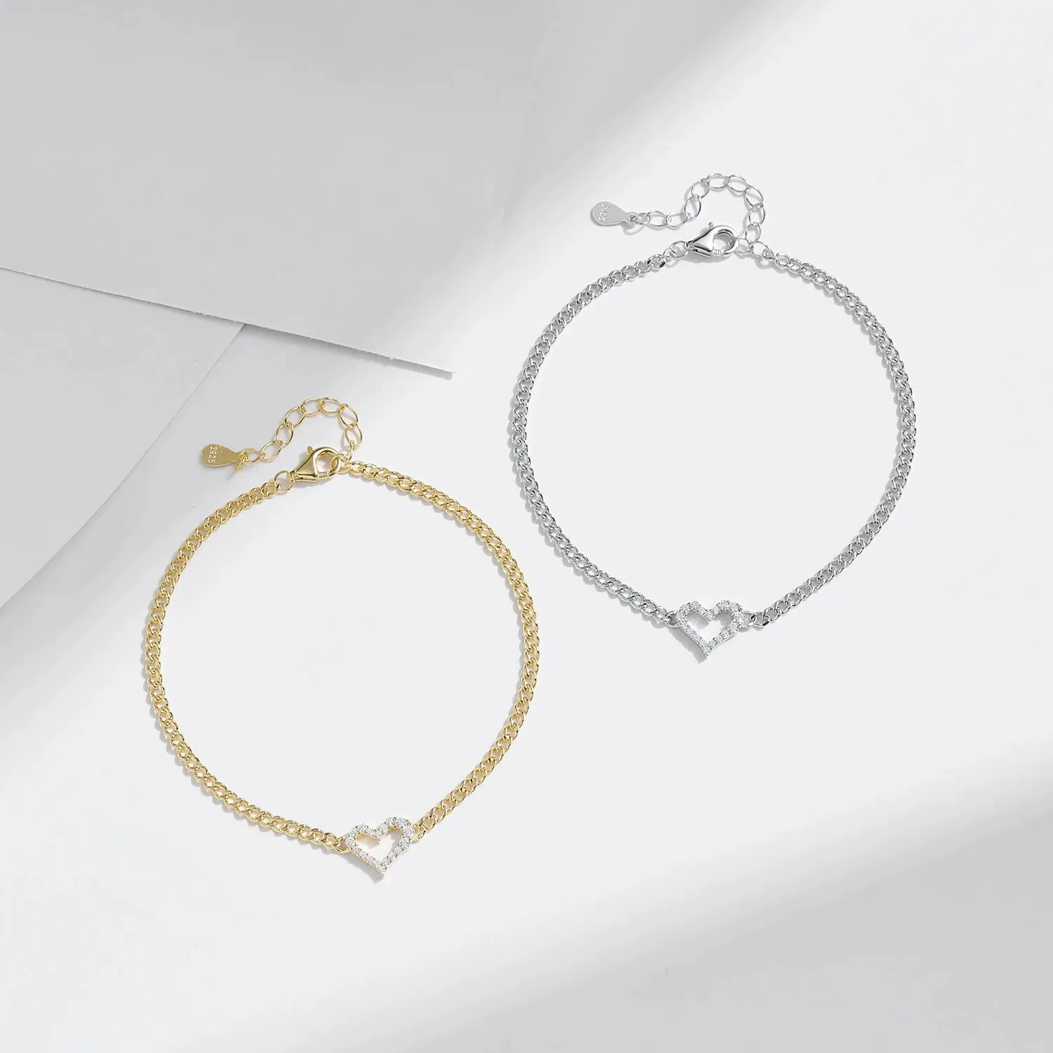 MODIAN Heart bracciale cuore moissanite argento 925