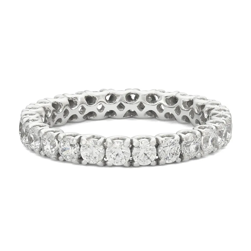 Sinico Eternity archetto anello oro bianco 18kt zirconia