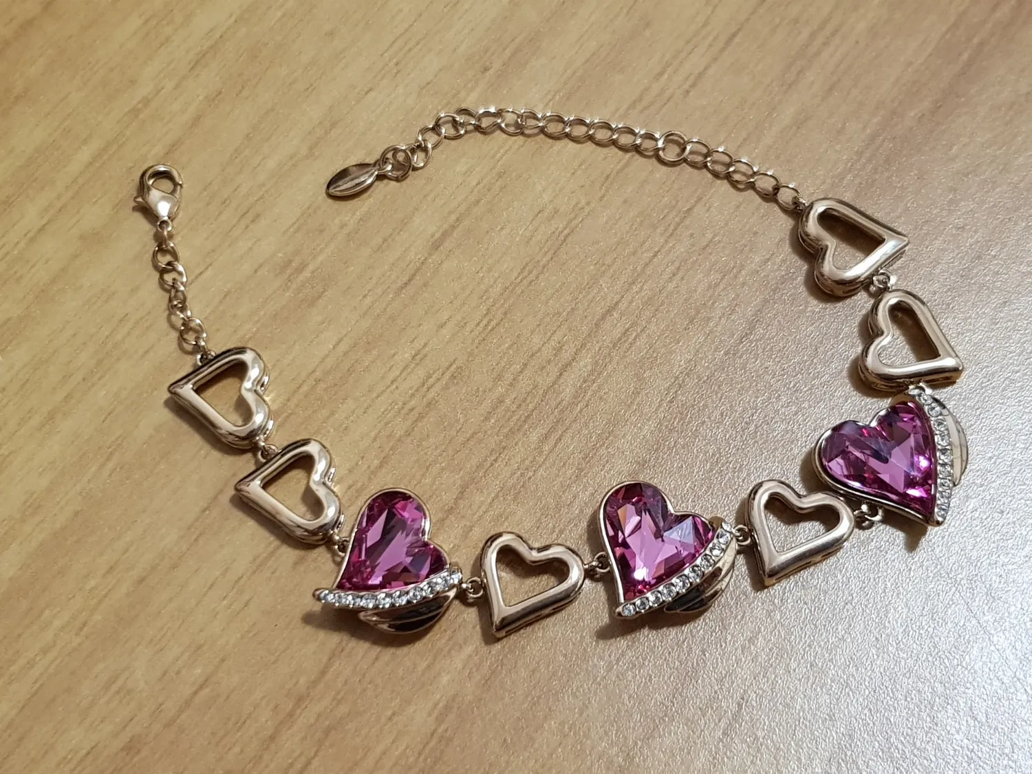 CDE Amore Cuore bracciale oro rosa cristalli