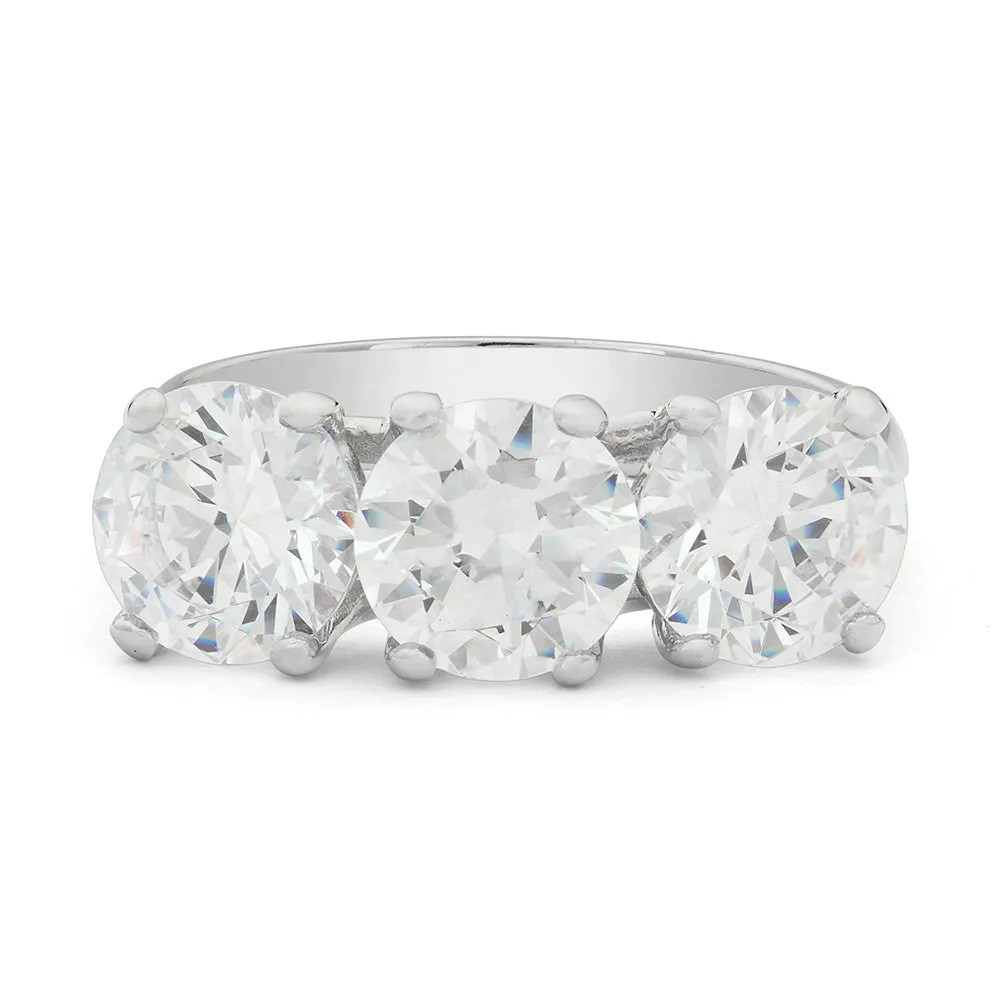 Sinico Trilogy Filo Anello Oro Bianco Zirconia Misura 13