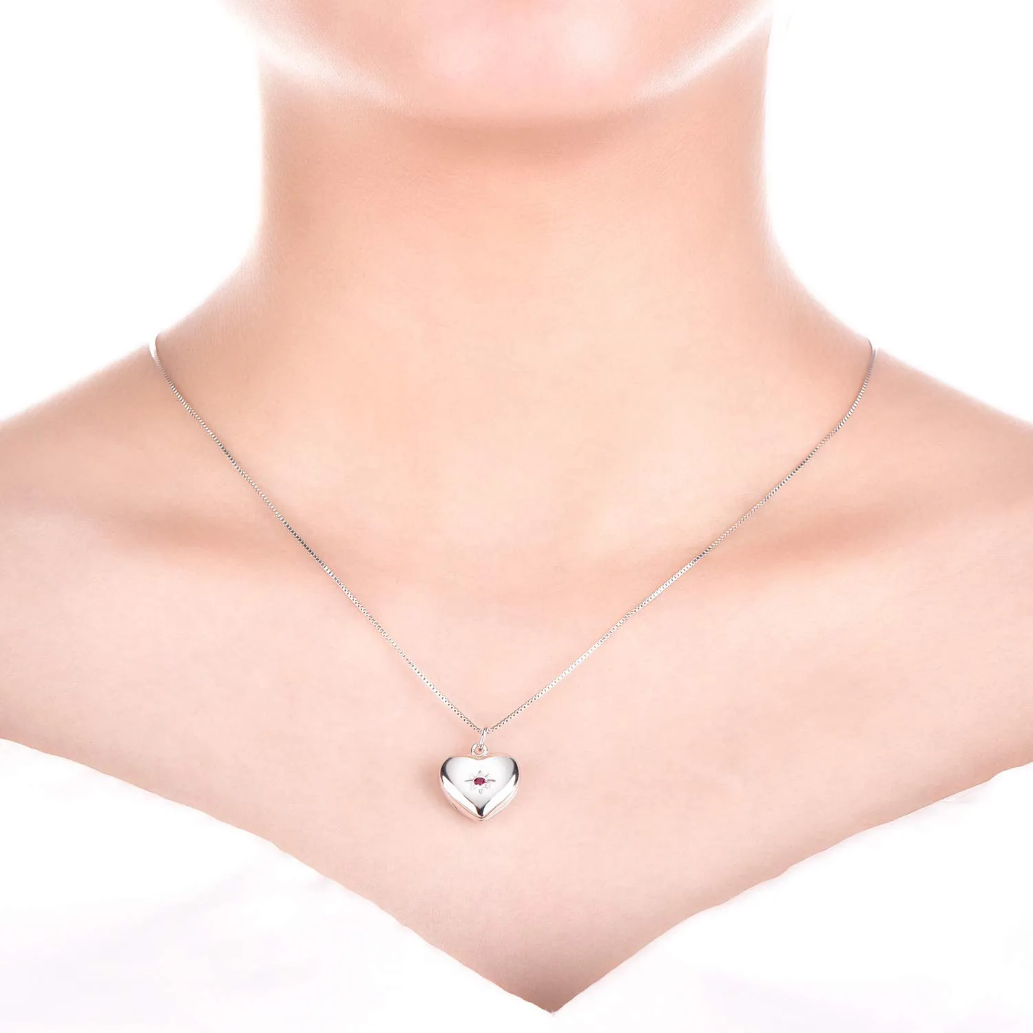 YL Mamma Cuore collana medaglione argento 925 apribile zirconi