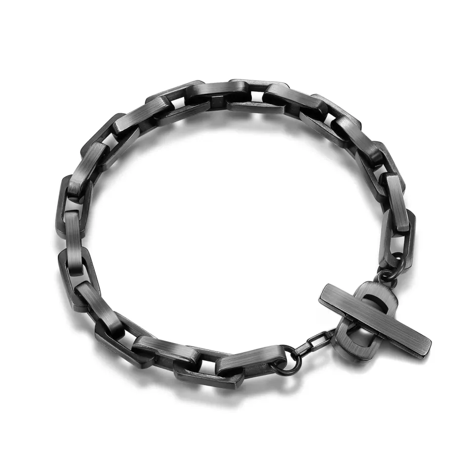 CDE bracciale uomo catena acciaio toggle