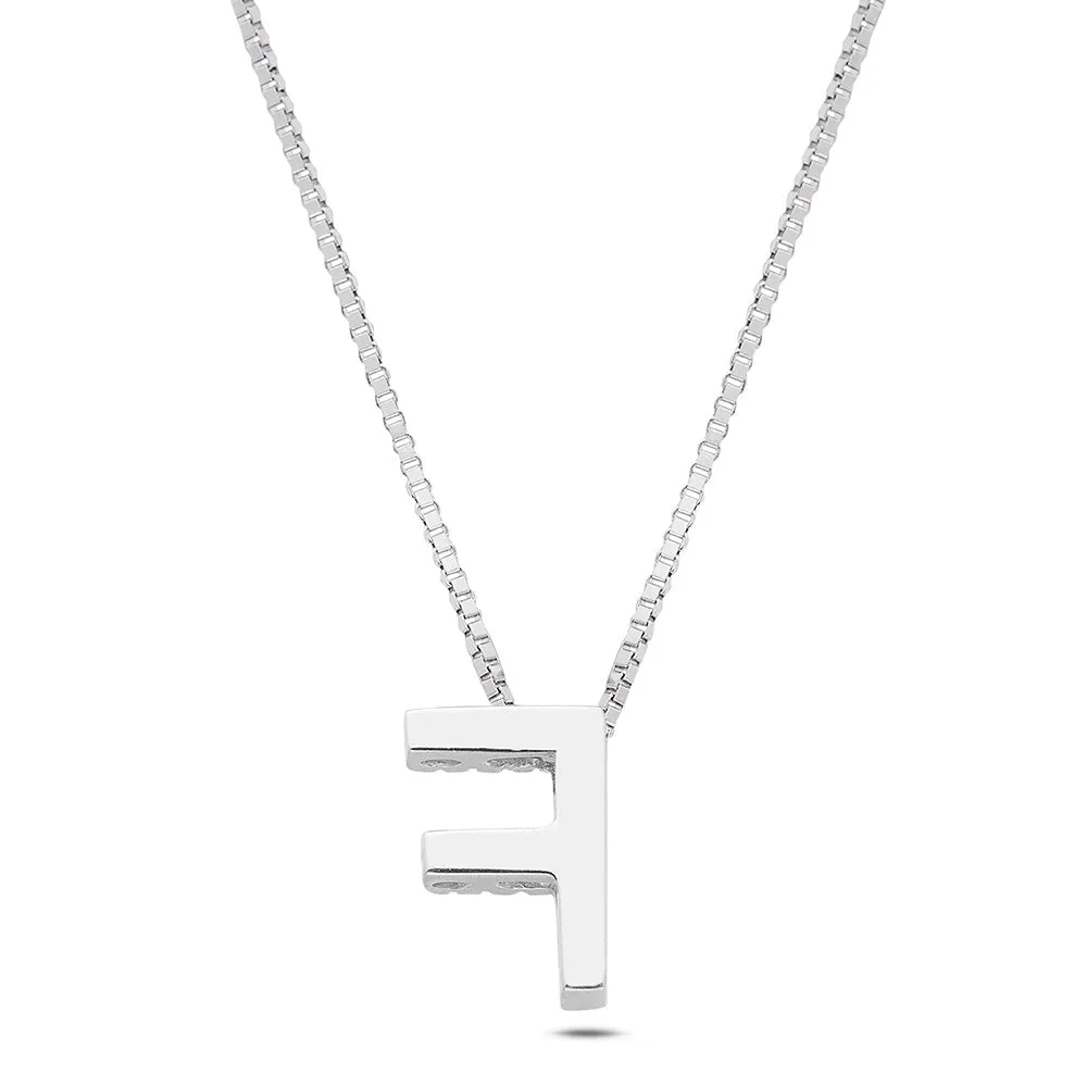 Sinico Letters lettera F collana oro bianco diamanti