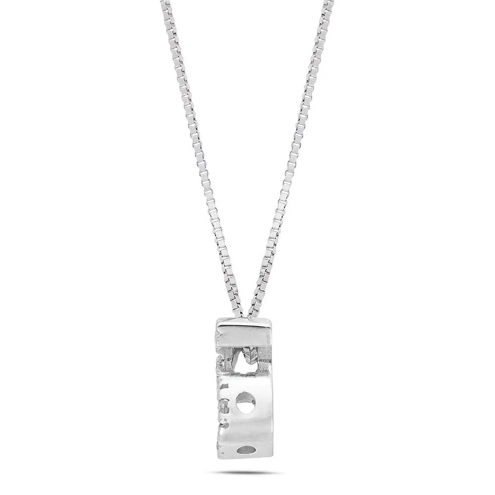 Sinico Letters S piccola collana oro bianco diamanti