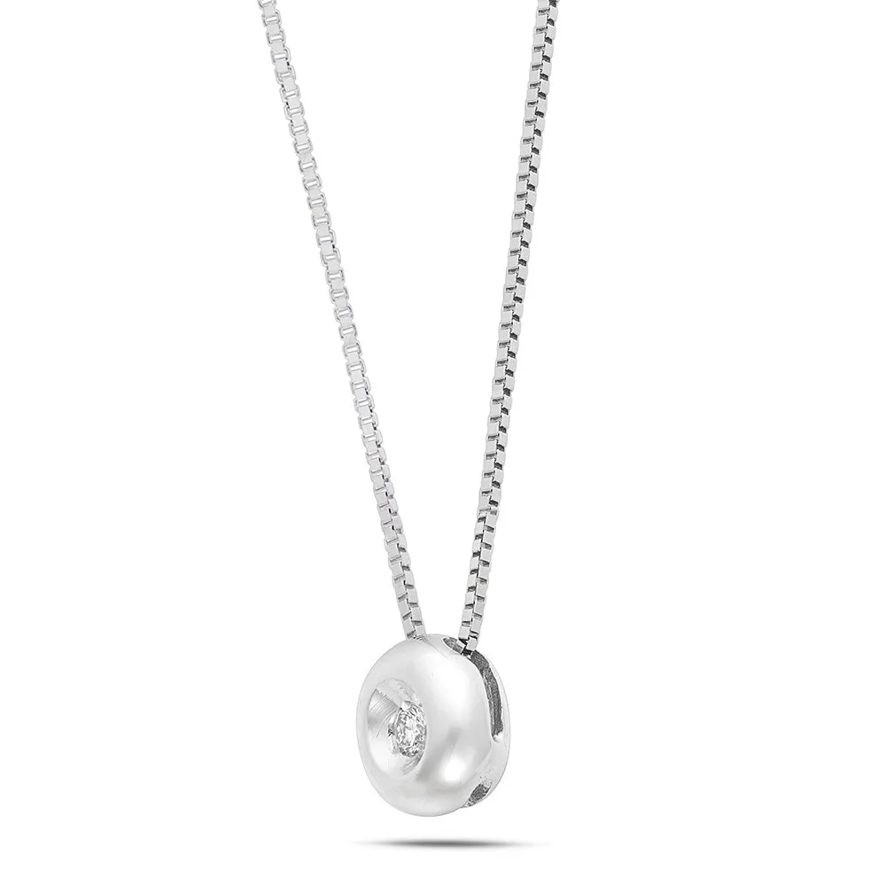 Sinico Donut Punto Luce Collana Oro Bianco 42 cm Diamante