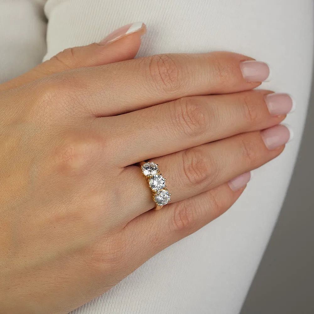 Sinico Trilogy anello classico oro giallo zirconia misura 13