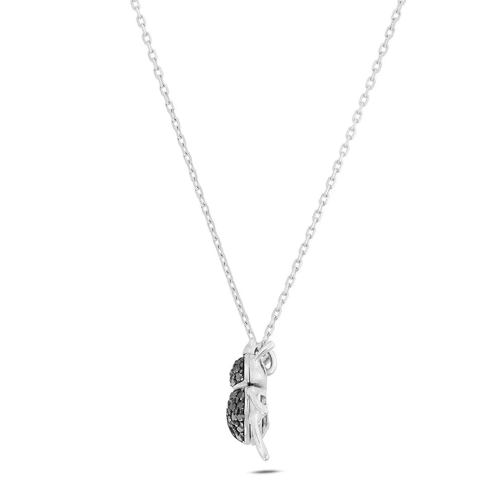Sinico Good Luck Scarabeo collana oro diamanti neri 42 cm