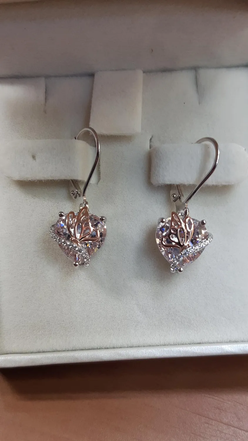 YL Cuore Farfalla orecchini argento 925 aprile