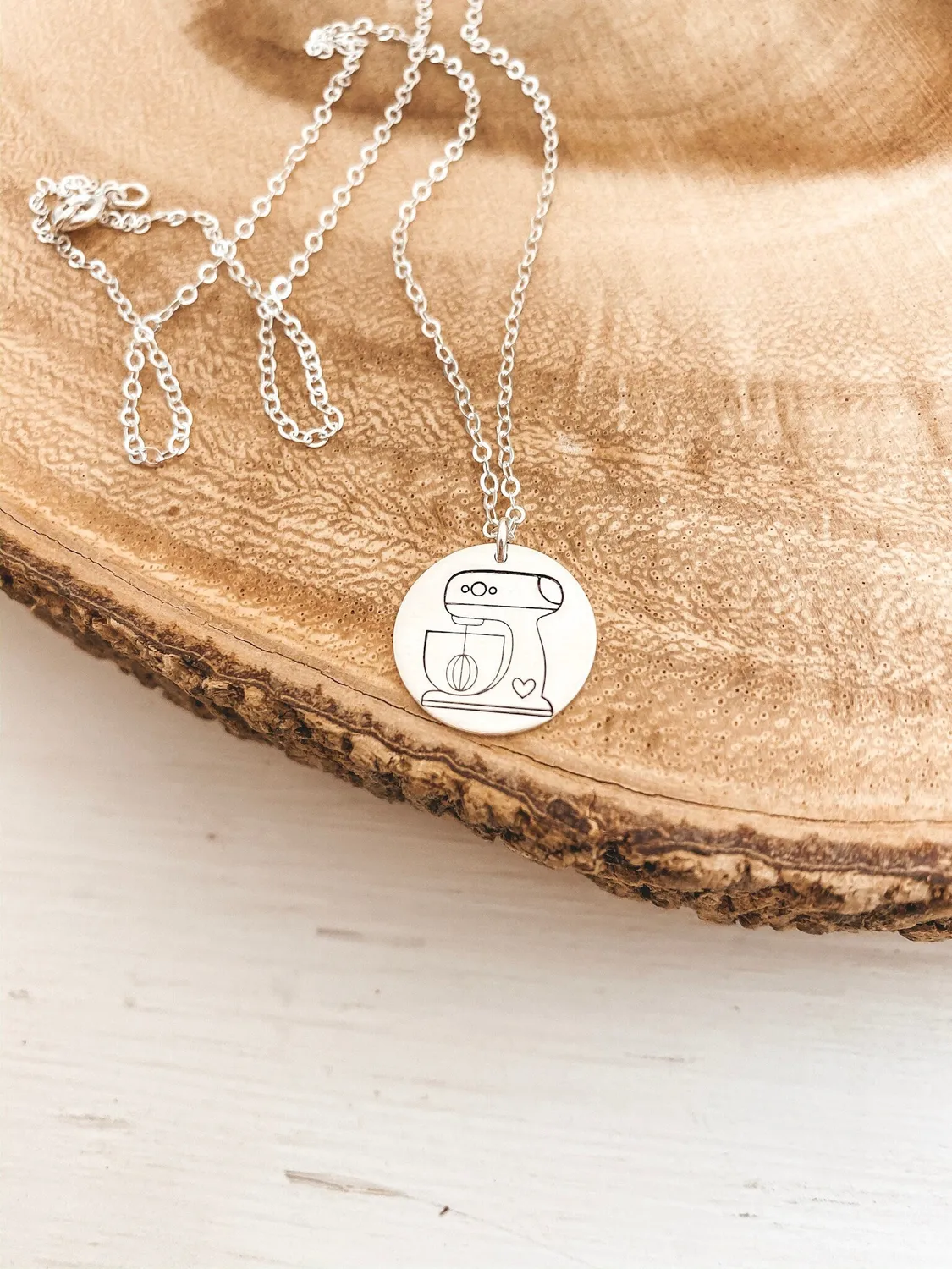 WordsByHeartCo Mixing Some Love collana disco argento 925 incisa