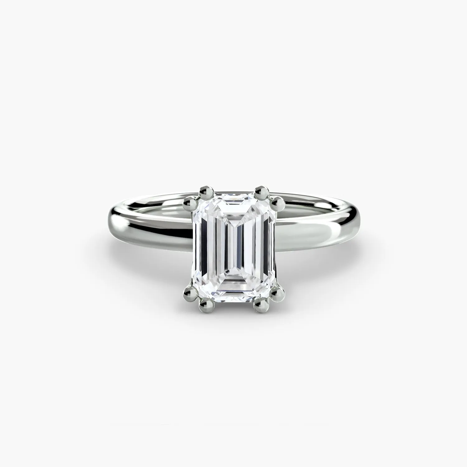 Sinico Solitaire 5 anello solitario oro bianco 14Kt tondo