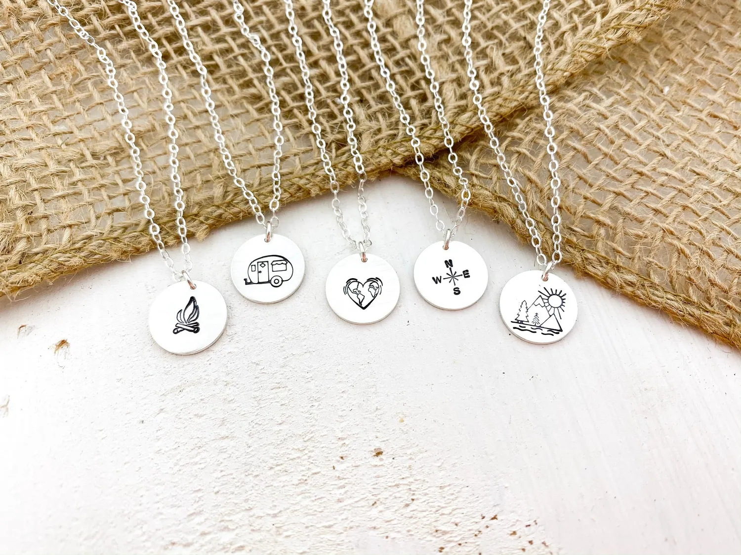 WordsByHeartCo Create Your Own collana dischi argento 925 1 disco