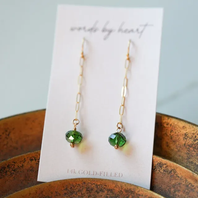 WordsByHeartCo Long Dangle orecchini pendenti argento 925