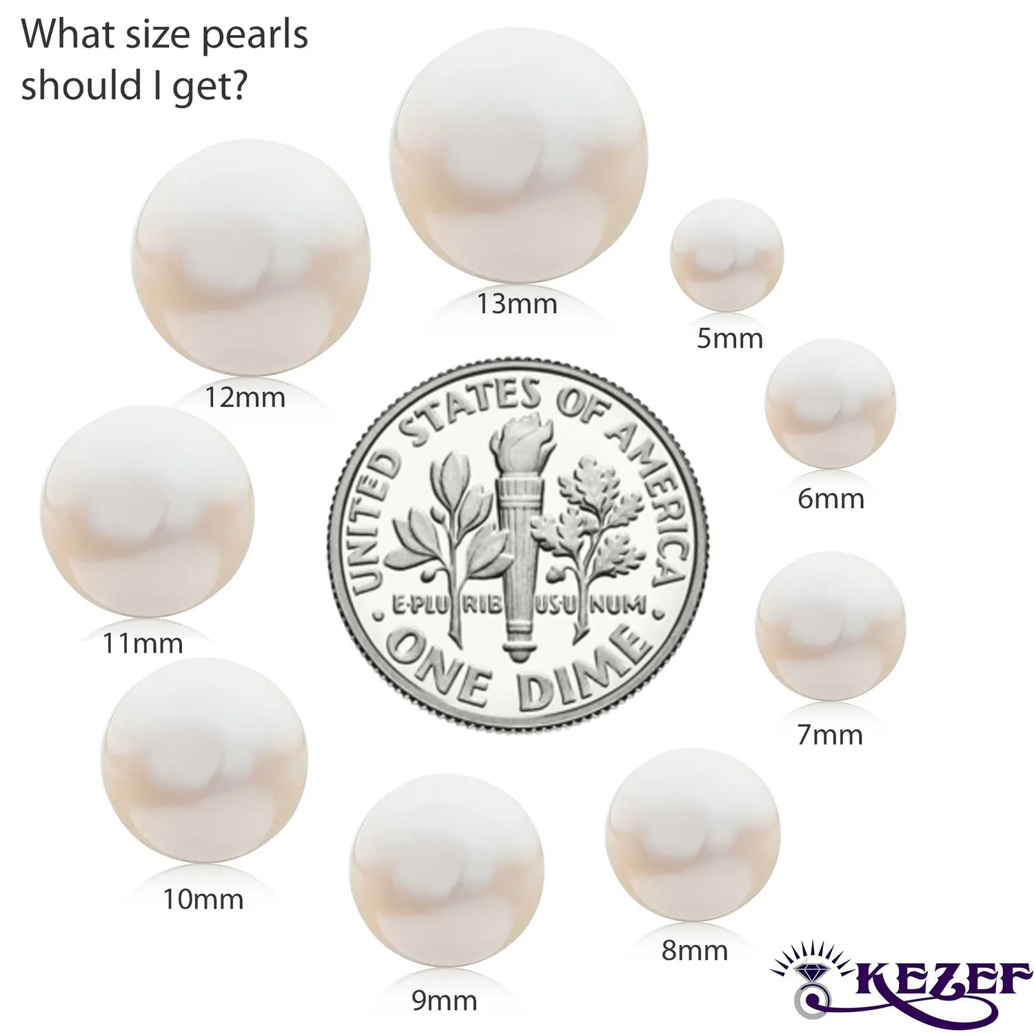 Kezef orecchini monachella argento 925 perla bianca 12 mm