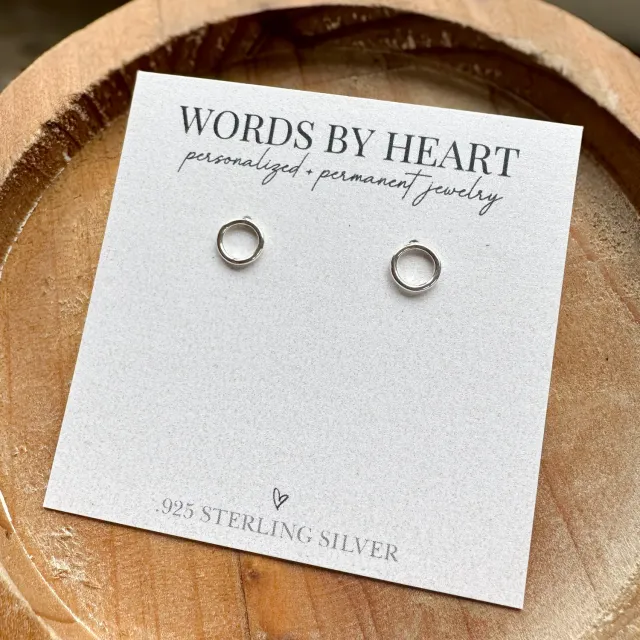 WordsByHeartCo Smooth Circle orecchini lobo argento 925 6 mm