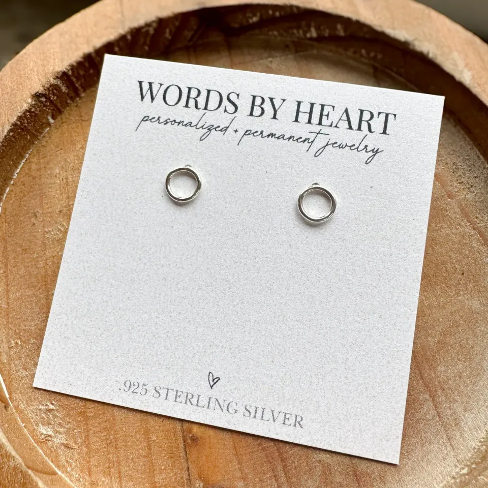 WordsByHeartCo Smooth Circle orecchini lobo argento 925 6 mm