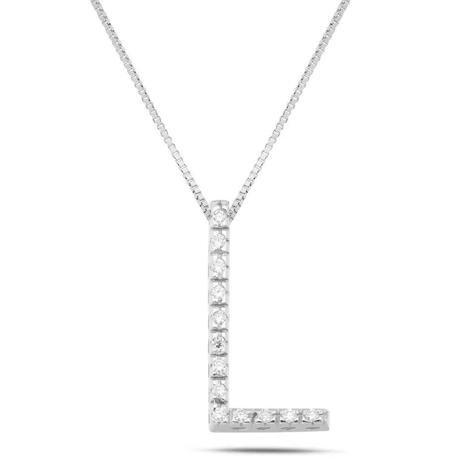 Sinico Letters Lettera Grande L Collana oro bianco 42 cm