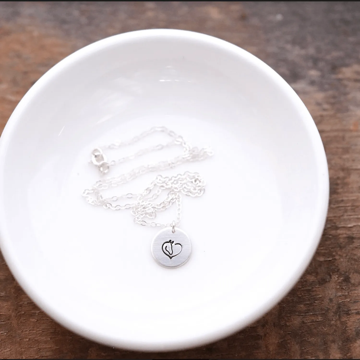 WordsByHeartCo A Heart for Horses collana disco cavallo