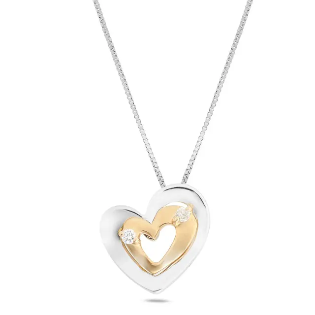 Sinico Coccole cuore collana oro diamanti 0,06 ct