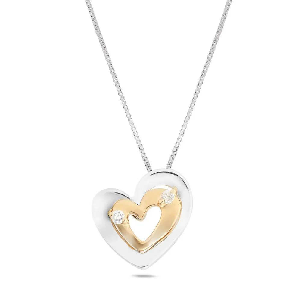 Sinico Coccole cuore collana oro diamanti 0,06 ct