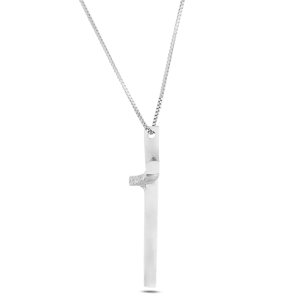 Sinico Eterea Croce Collana Oro Bianco Diamanti 42 cm
