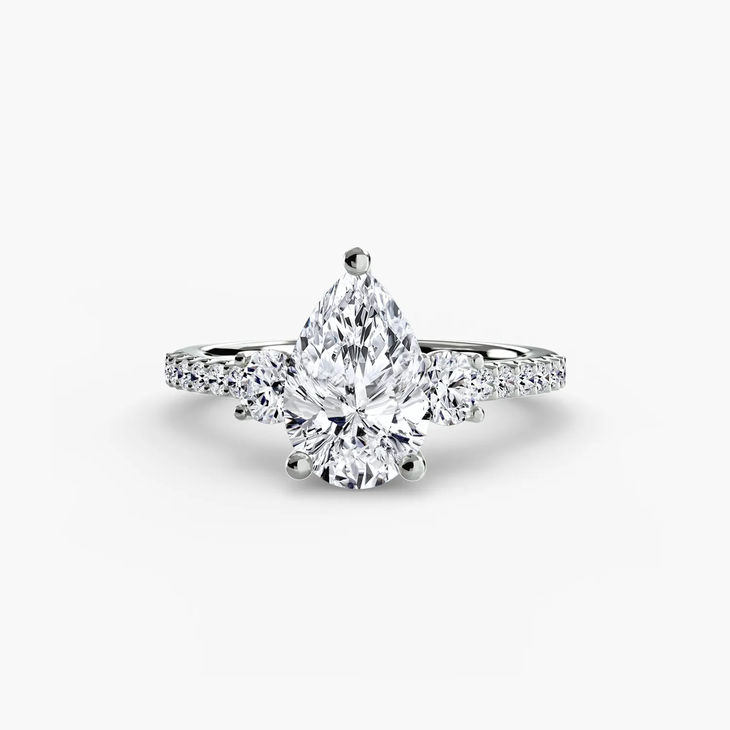 Sinico Trilogy anello three-stone pavé 5 oro giallo 18kt