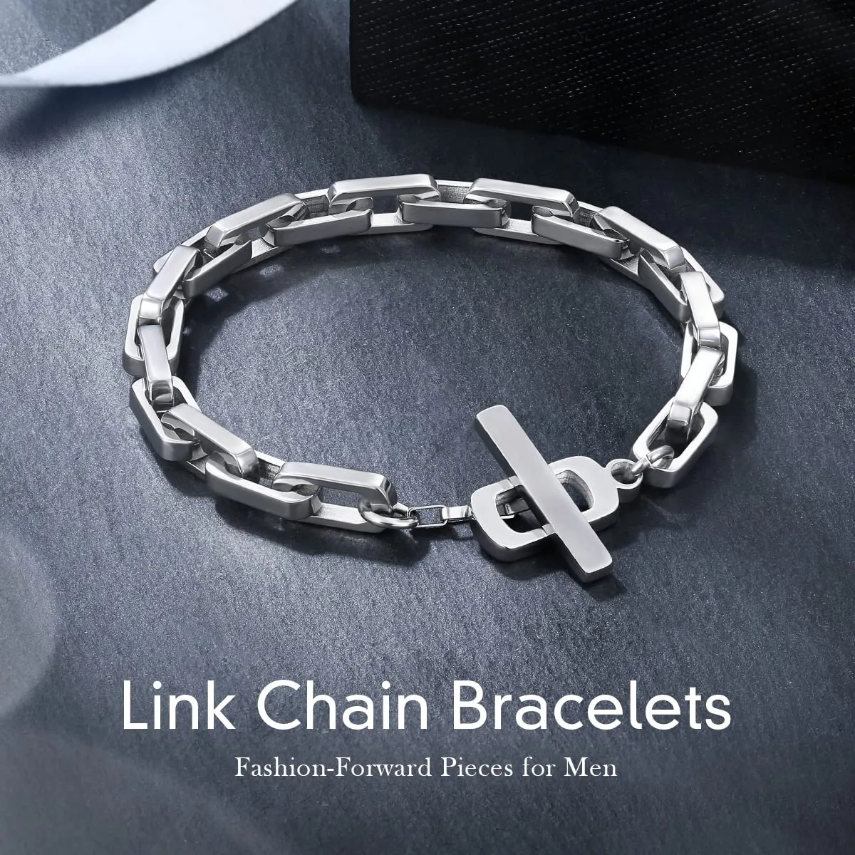 CDE bracciale uomo acciaio maglie ovali