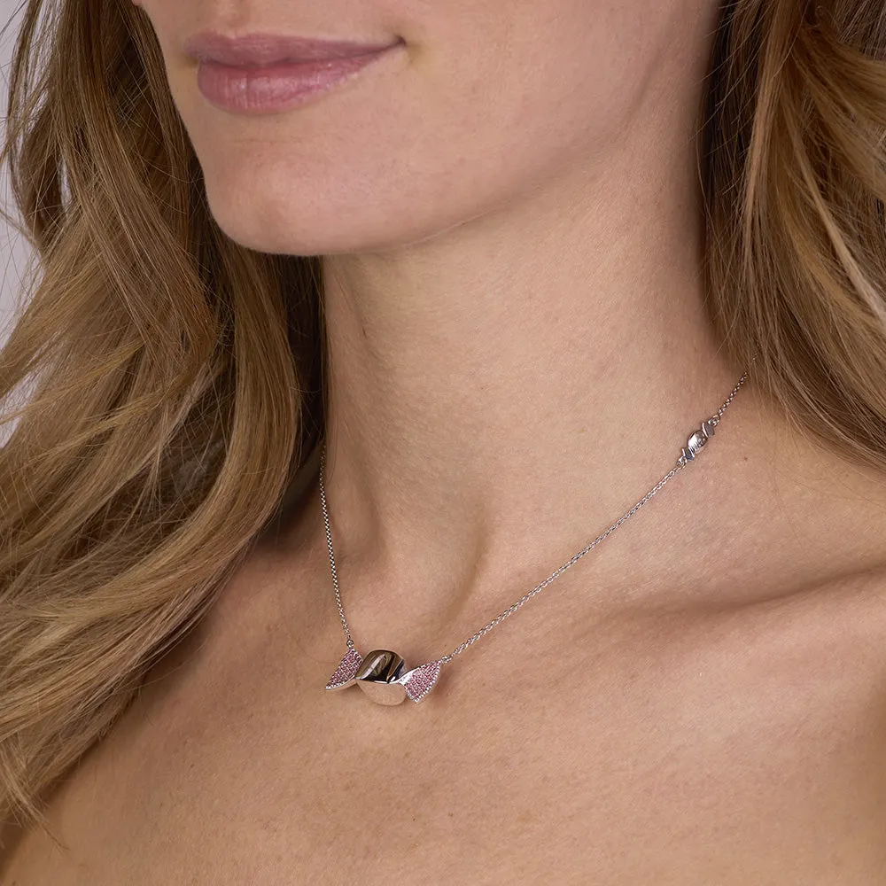 Sinico Chicca Sugar collana argento 925 zirconia rosa