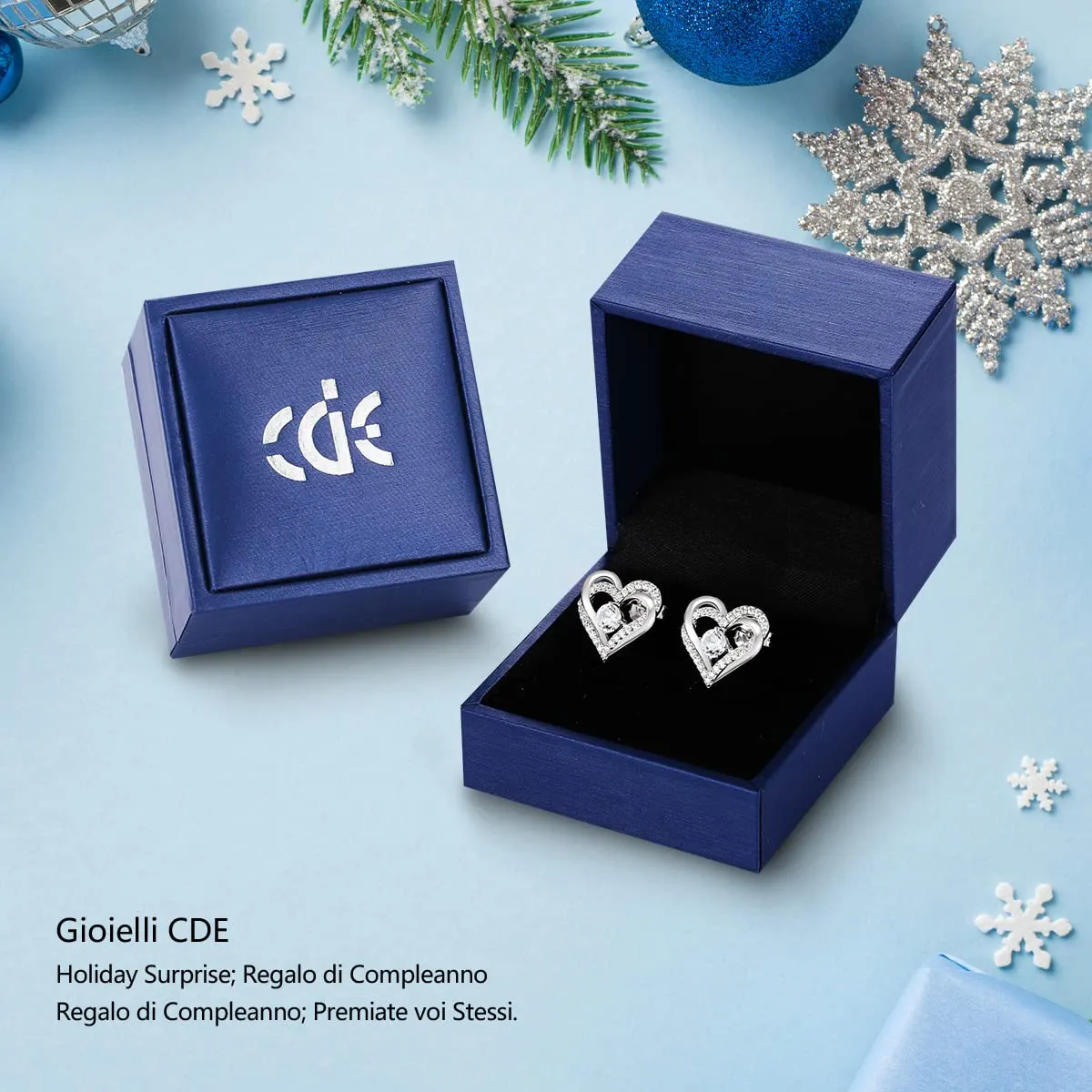 CDE Cuore orecchini argento 925 oro rosa