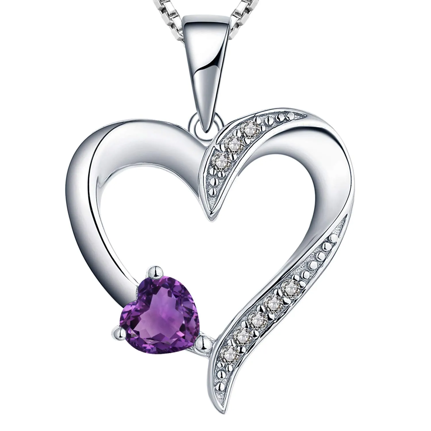 YL Doppio Cuore collana argento 925 rubino luglio