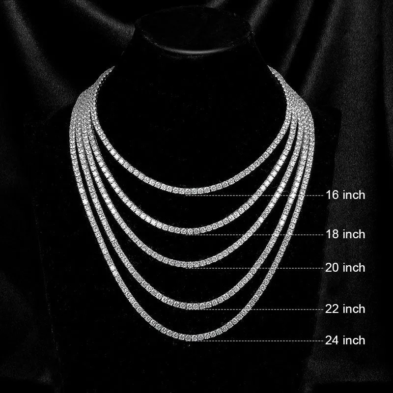 MODIAN Tennis collana moissanite argento 3 mm 45 cm