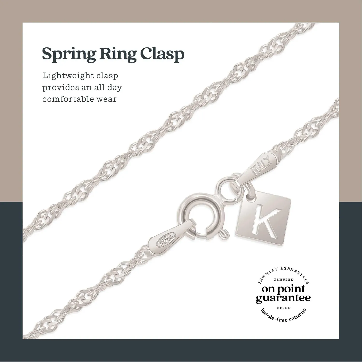KEZEF Singapore Twist catenina argento 2 mm