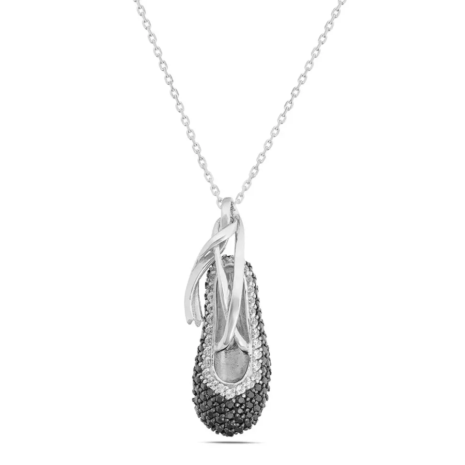 Sinico Dance scarpetta collana oro bianco 42 cm zirconia