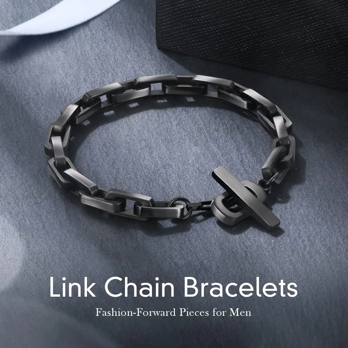 CDE bracciale uomo catena acciaio toggle