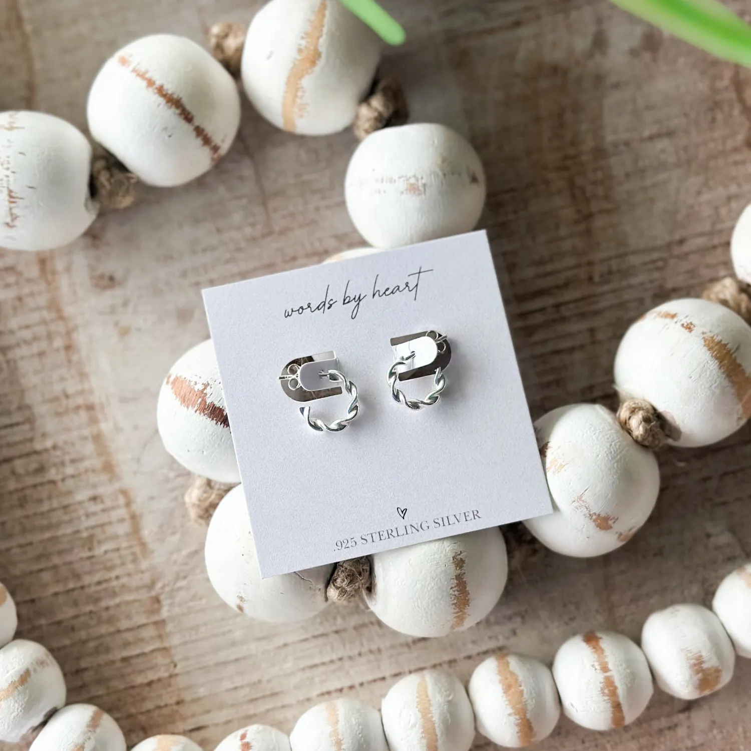 WordsByHeartCo Spiral Hoops orecchini cerchio argento twist