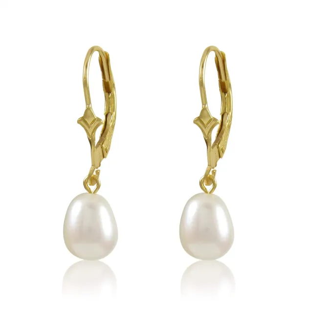 KEZEF Fiordaliso orecchini perla 7-8 mm oro 10 kt