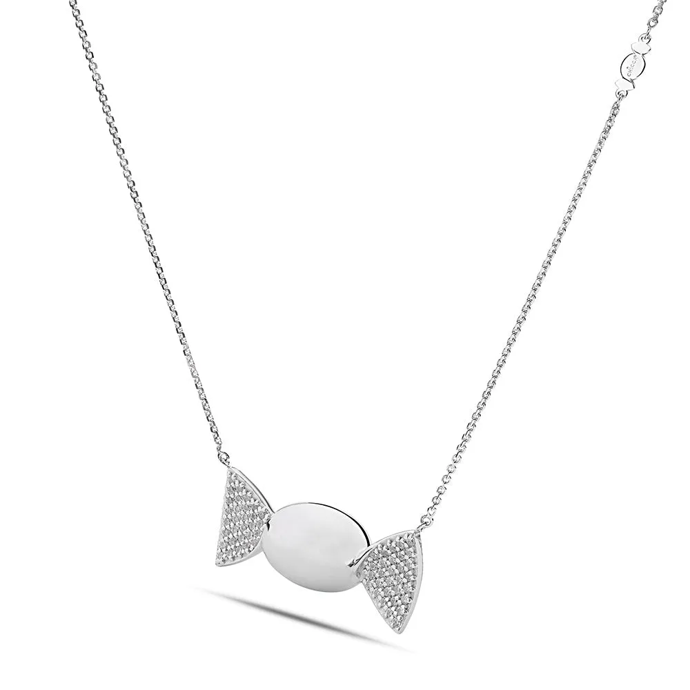 Sinico Chicca Honey Easy White collana argento 925 zirconi