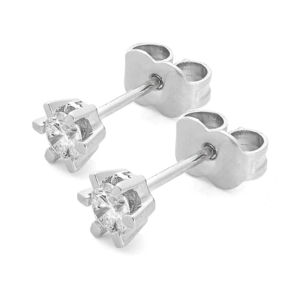 Sinico Prismia orecchini punto luce oro bianco 18Kt 0,29ct