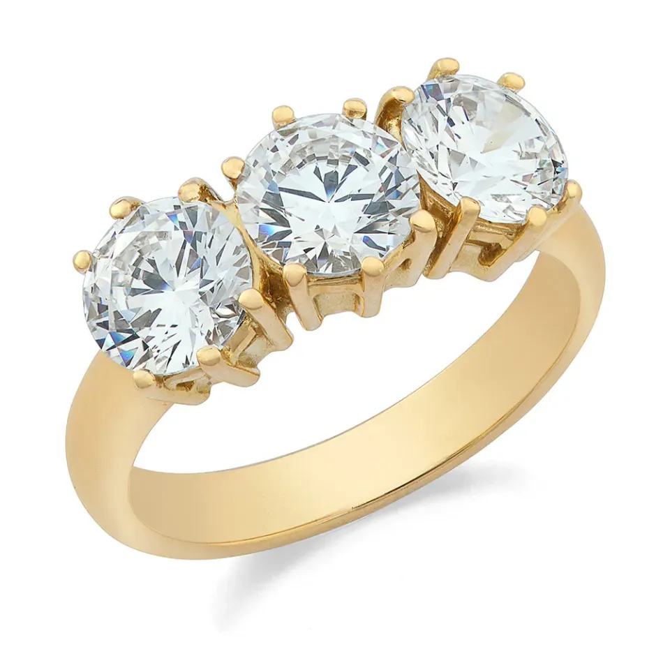 Sinico Trilogy anello classico oro giallo zirconia misura 13