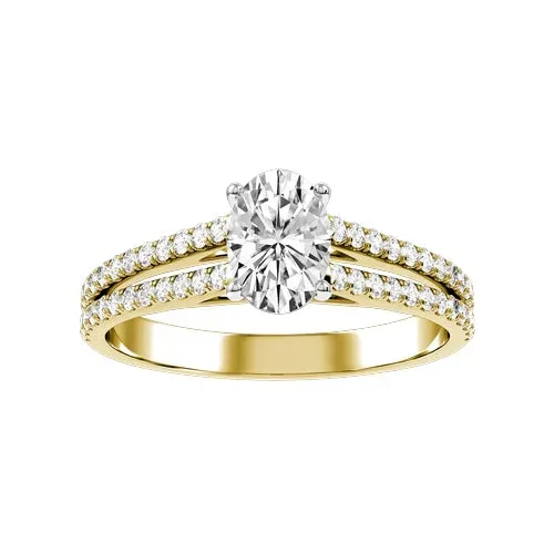 Sinico Promesse anello ovale bicolore 1,00 ct misura 17