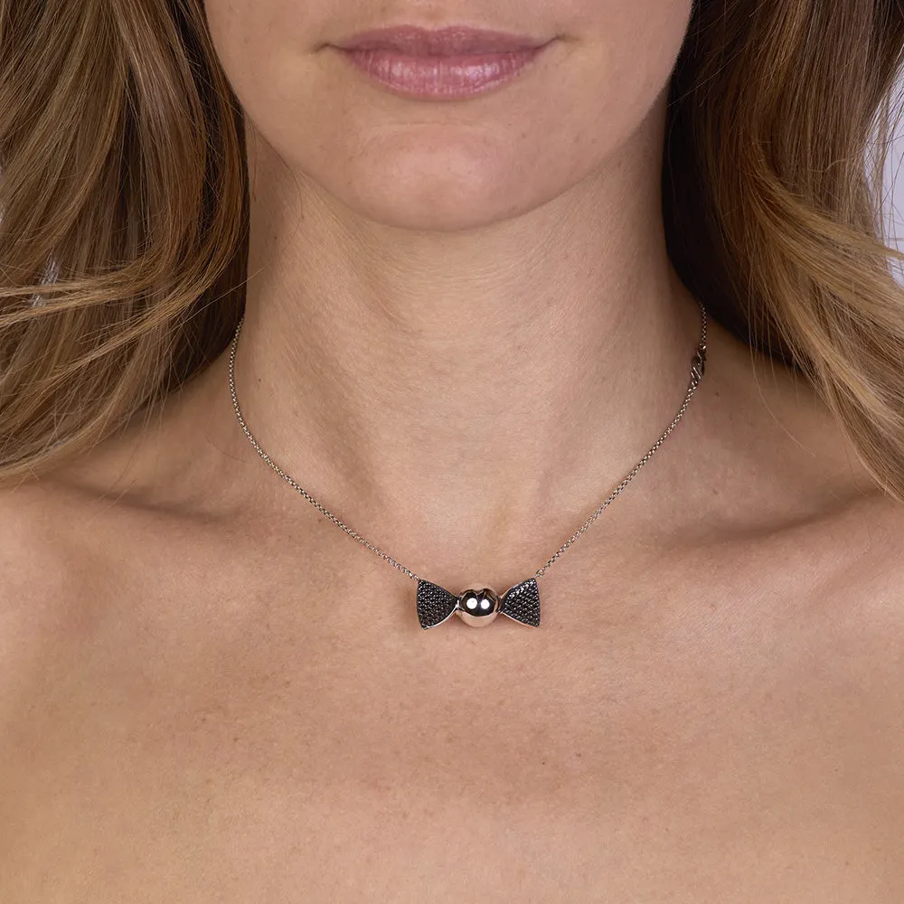 Sinico Chicca Cocoa Easy Black collana argento zirconia neri