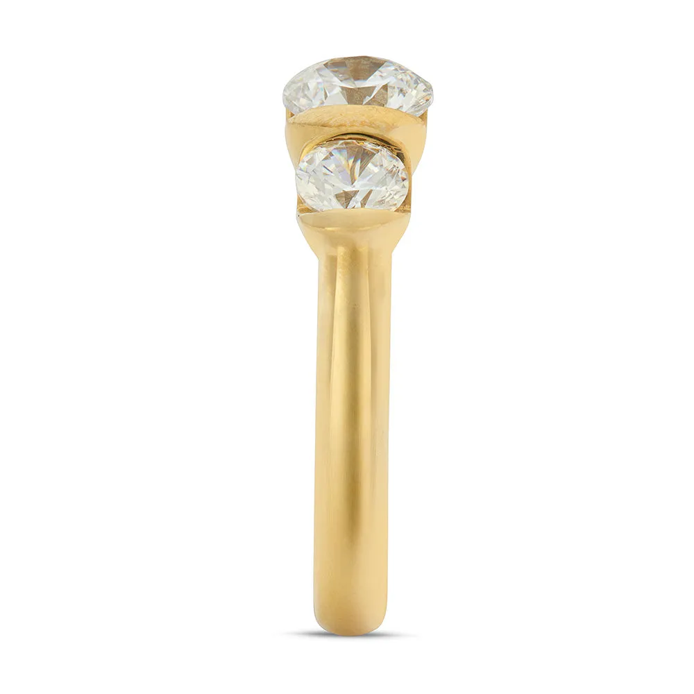 Sinico Trilogy anello oro giallo 18kt misura 13 zirconi