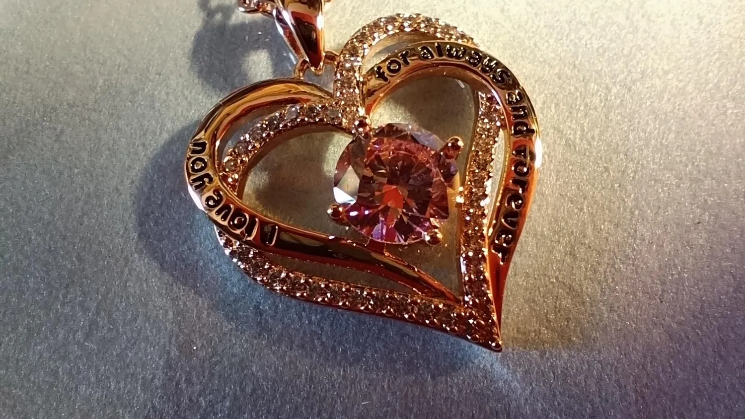 CDE Cuore collana oro rosa aprile pietra nascita