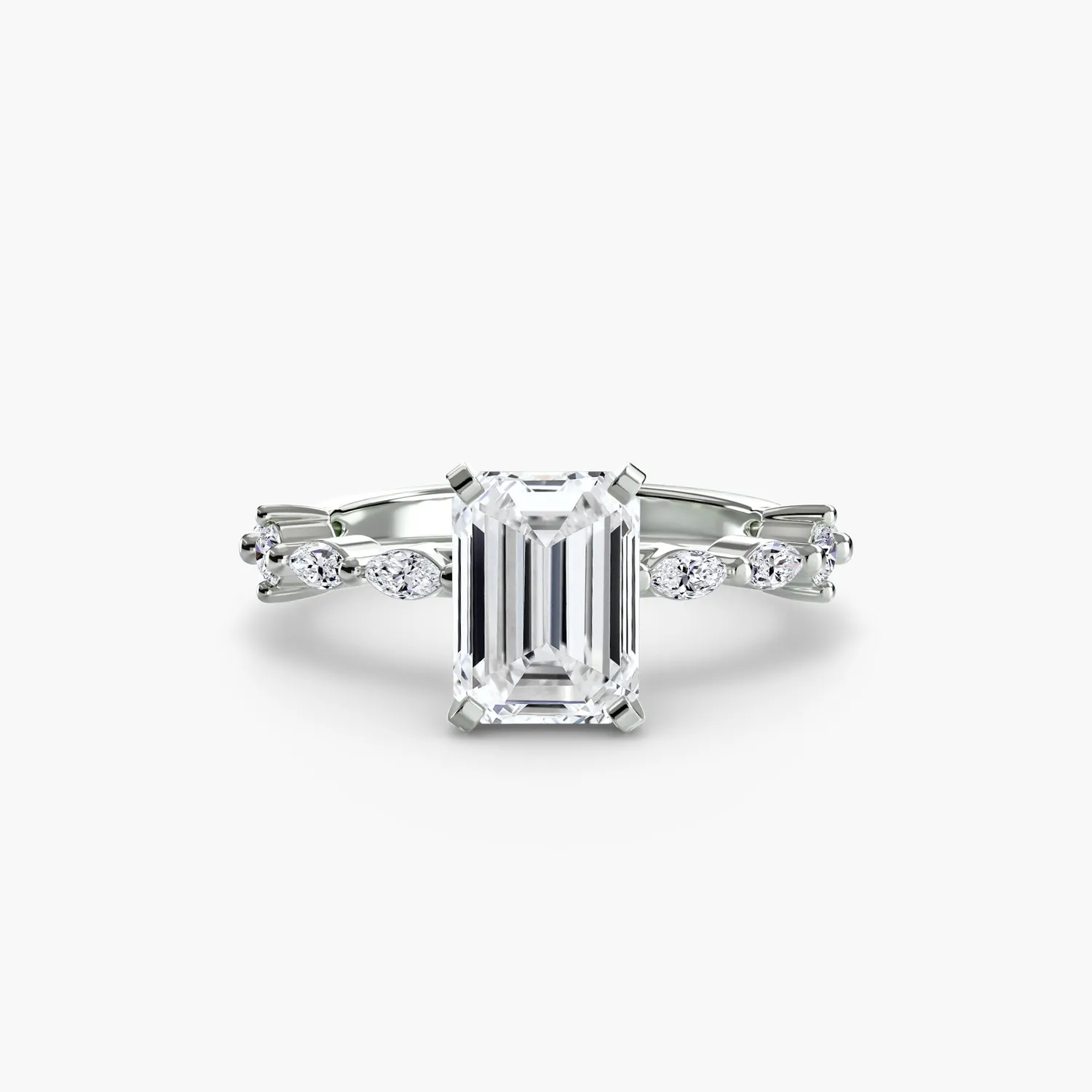 SINICO Eternity Pavé anello solitario oro bianco 18Kt tondo