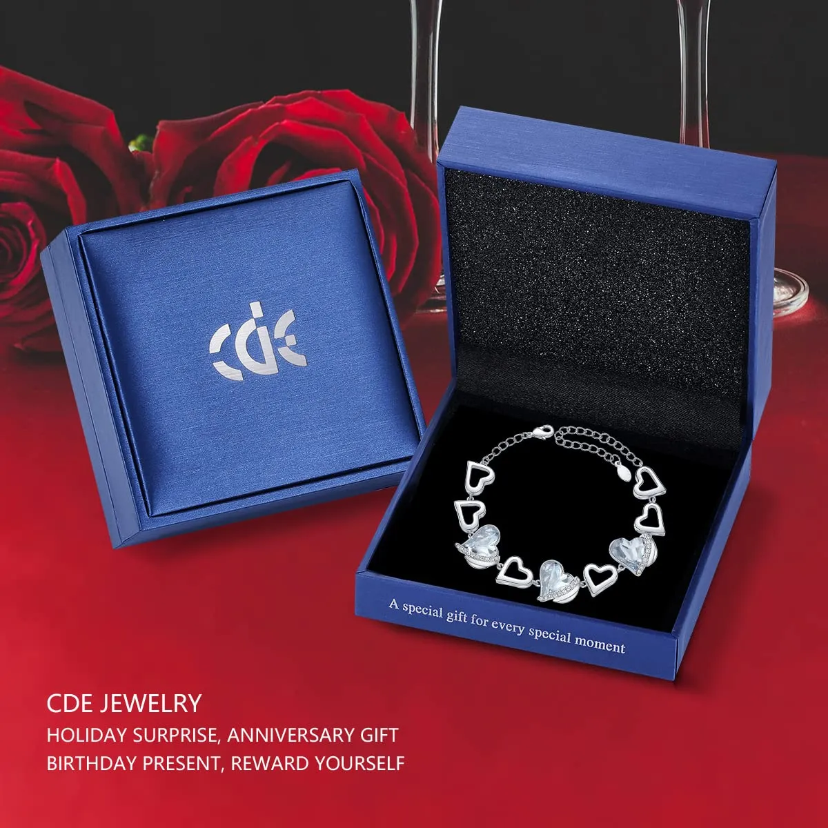 CDE Amore Cuore bracciale cuore placcato oro rosa