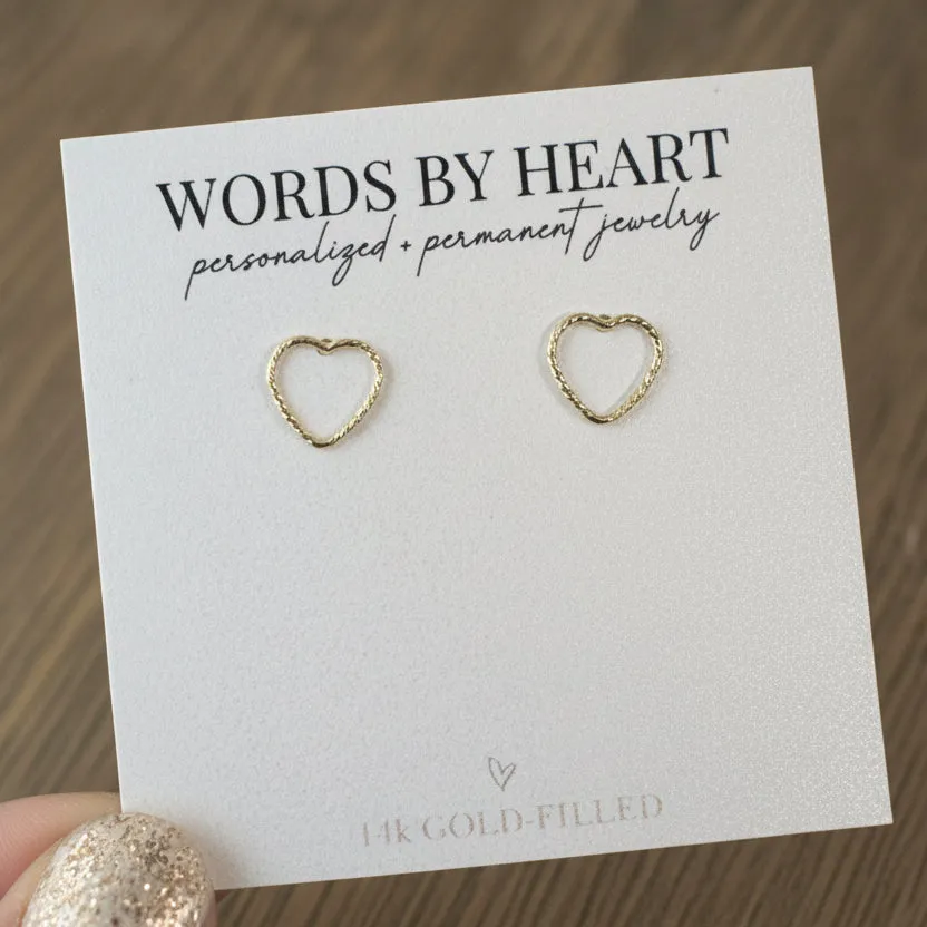 WordsByHeartCo Sparkle Heart orecchini argento 925 cuore